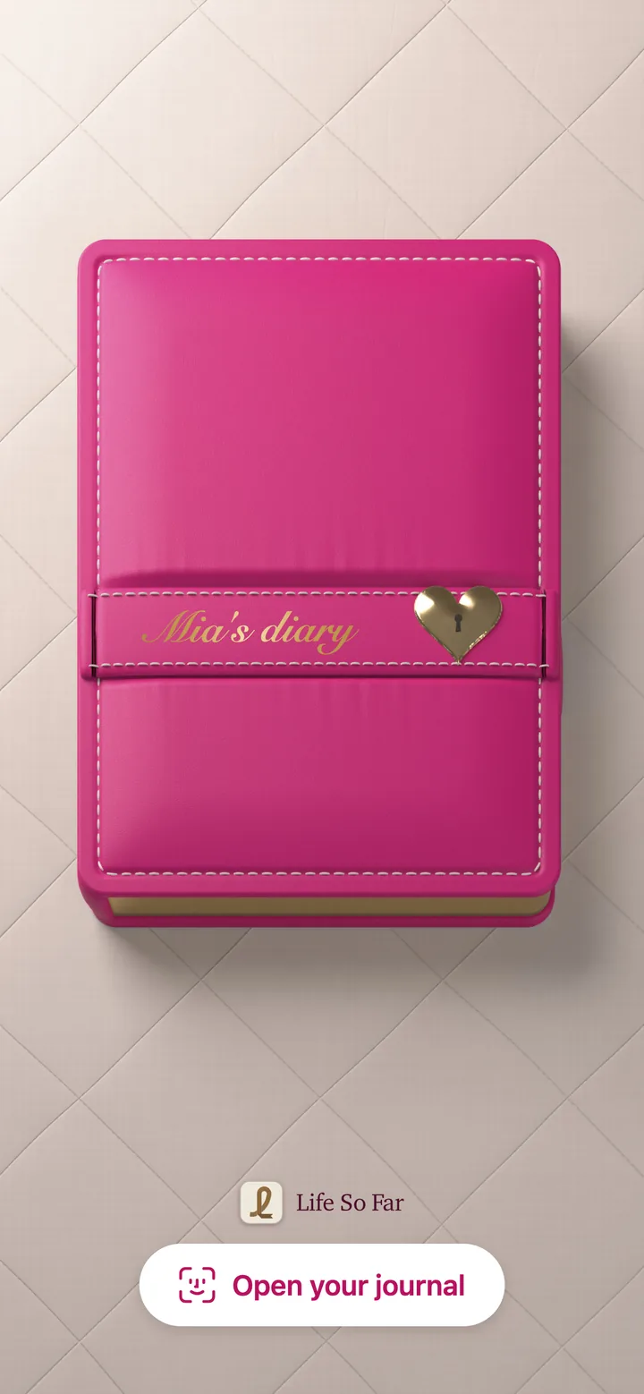 A hot pink diary with a heart lock, named Mia’s diary.