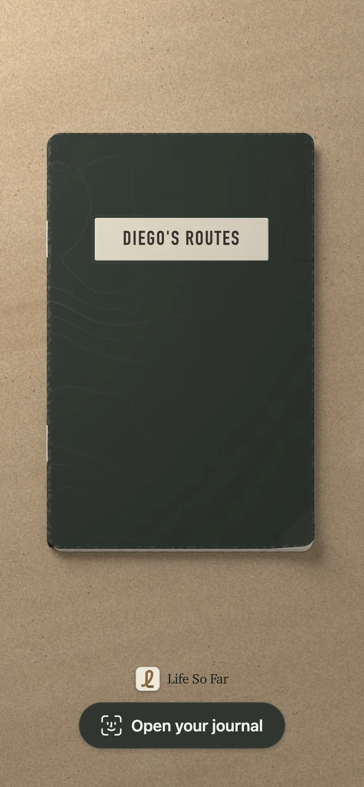 A dark green field book labeled Diego’s routes.